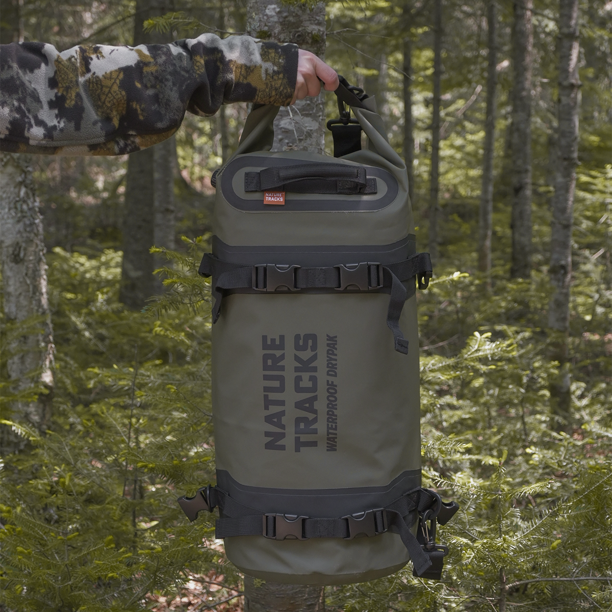 PEAK SERIES - EXPEDITION DRYPAK BAG 25L Green Drypak Bag NATURE_TRACKS_ECOM0198 Nature Tracks - Dark Green